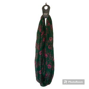 Green & Pink Skull Lightweight Large Infinity Scarf Scarves Women Spring Fall